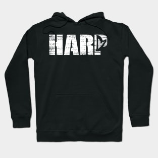 Distressed Look Harp Gift For Harpists Hoodie